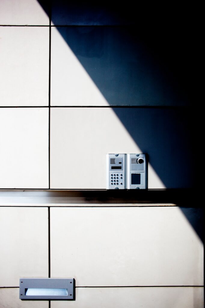 Alarm system on wall