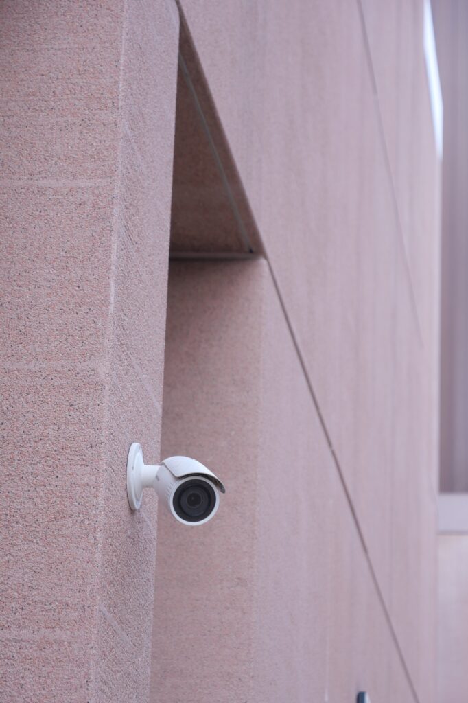 CCTV security camera operating outdoor